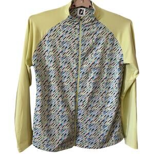 FootJoy Women Full-Zip Printed Mid-Layer Jacket Size L Pastel Abstract Golf